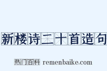 新楼诗二十首造句是什么意思的图片